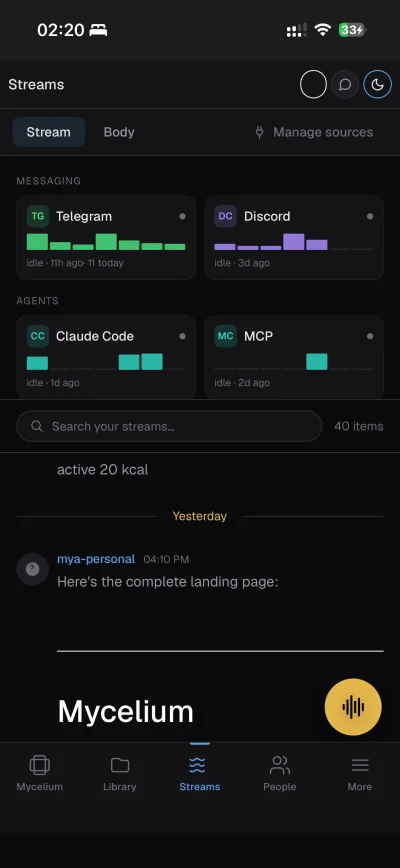 Mycelium mobile app