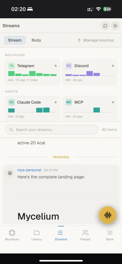 Mycelium mobile app